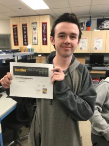 Student with TestOut Network Pro certification